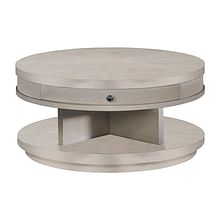 April Round Cocktail Table in Pearlized Gray Finish